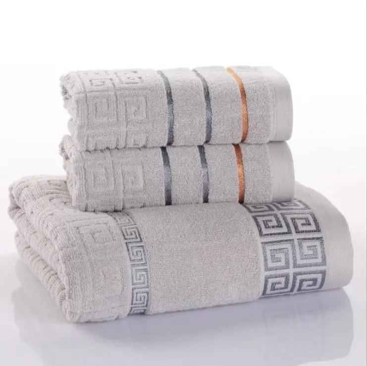 Three-Piece Cotton Towel Set - Durable, Stylish, and Essential for Your Home