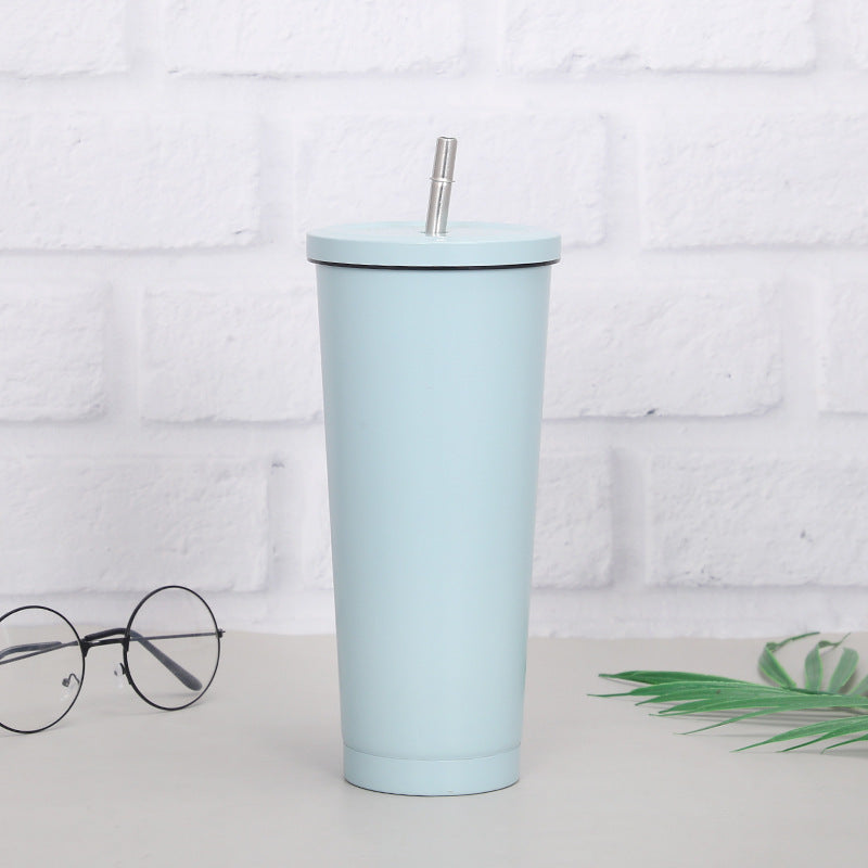 Creative Insulated Coffee Cup with Stainless Steel Straw – 750ml AllvueCo