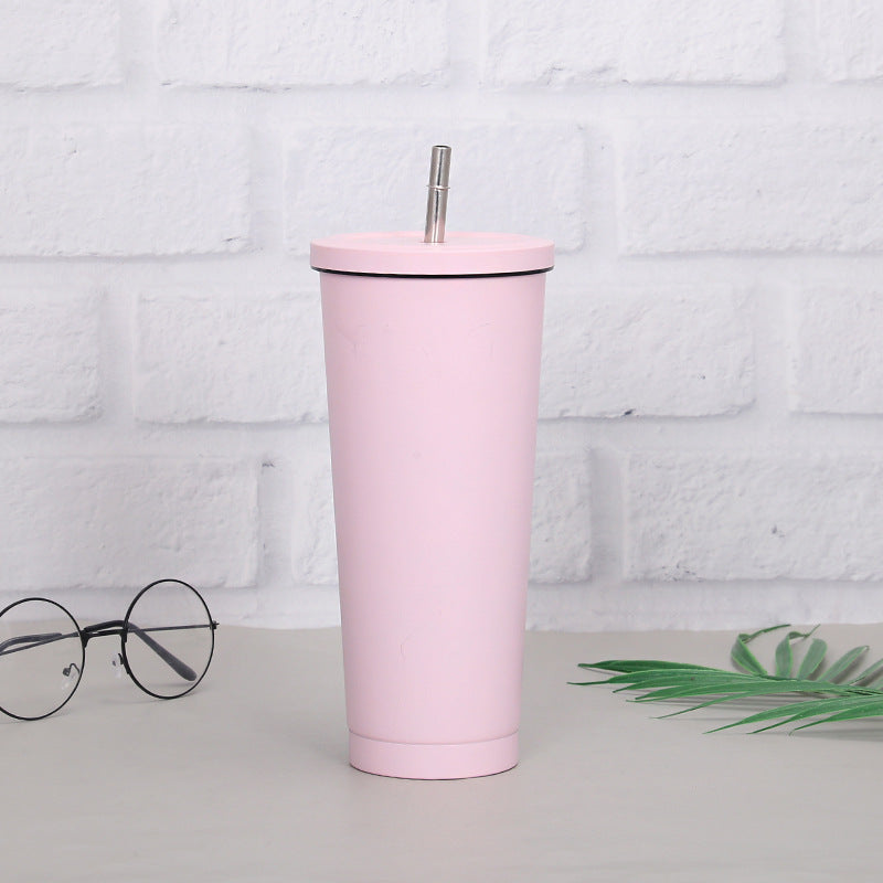 Creative Insulated Coffee Cup with Stainless Steel Straw – 750ml AllvueCo