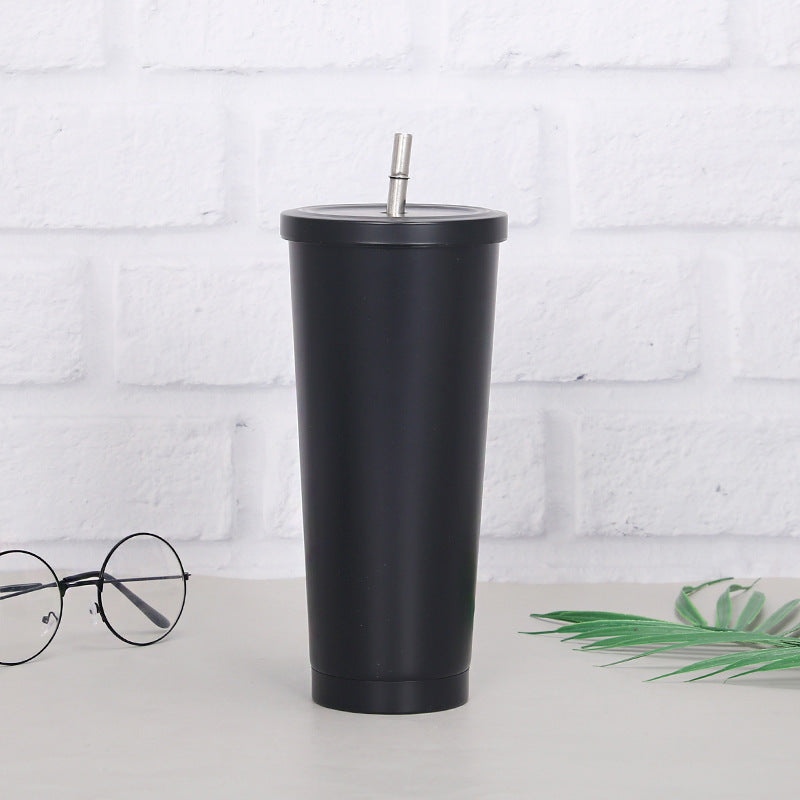 Creative Insulated Coffee Cup with Stainless Steel Straw – 750ml AllvueCo