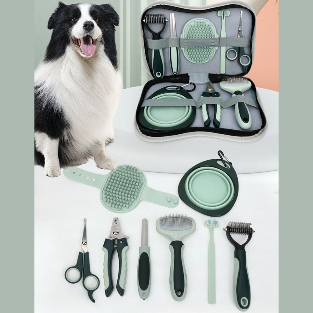 Professional Cordless Dog Grooming Clippers – Low Noise Hair Trimmer for Thick Coats, Cats & Dogs with Full Grooming Kit - AllvueCo