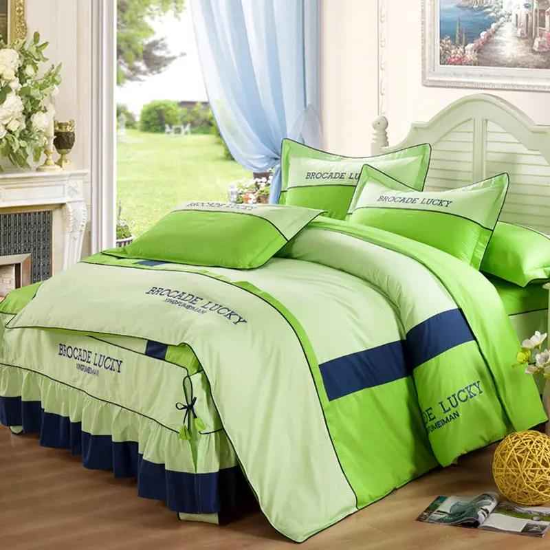 Solid Color Cotton Bed Skirt Set of Four - Premium Quality Cotton Bedding