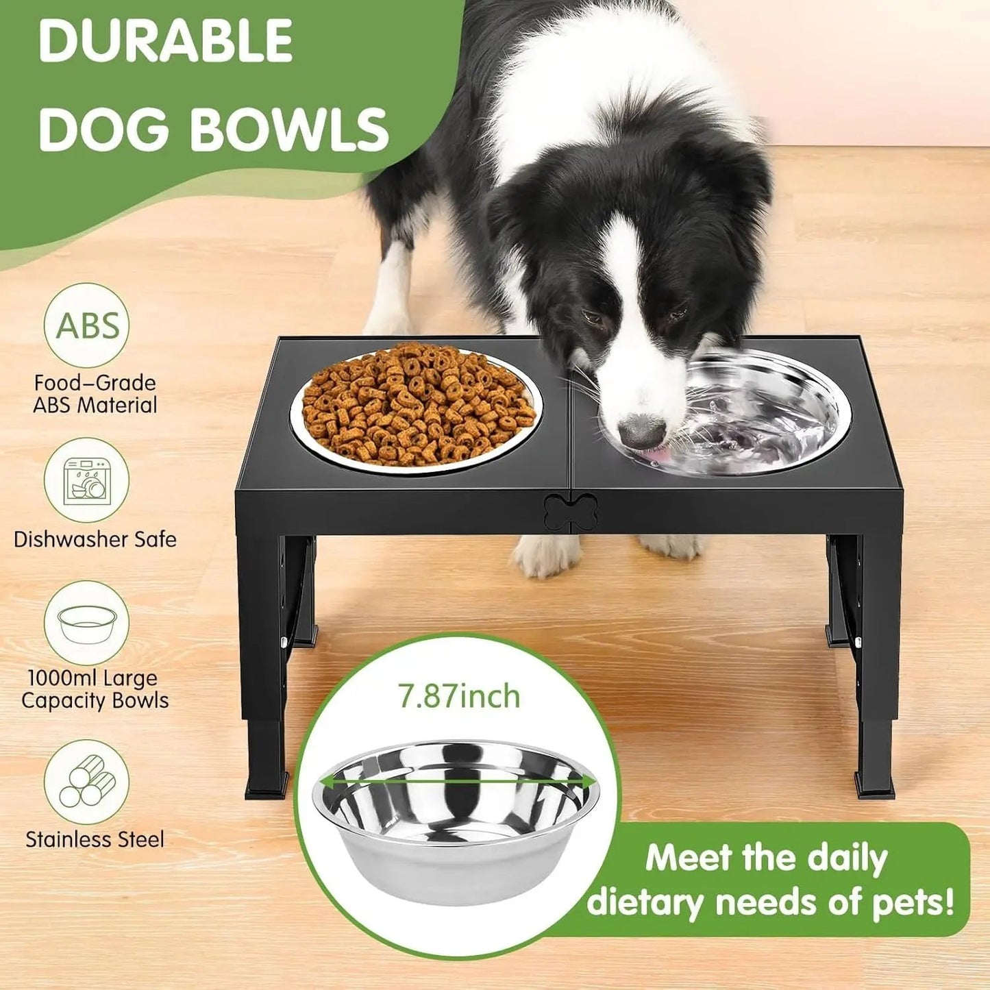 Black Dog Bowl Holder – Elevated Pet Feeder for Dogs & Cats - AllvueCo