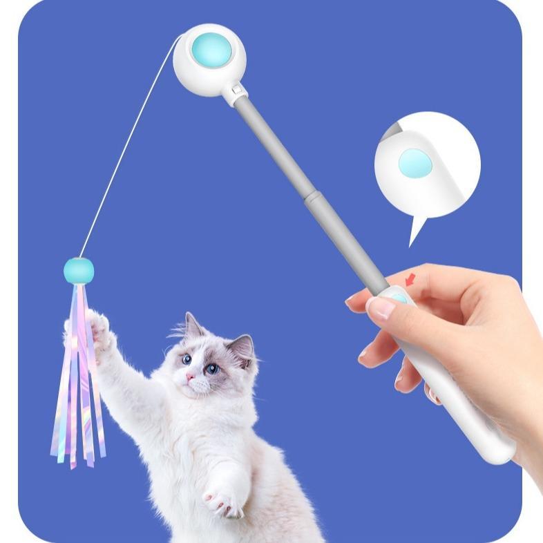 Retractable Laser Cat Teaser Wand β Interactive Toy for Playful Kittens & Cats - AllvueCo