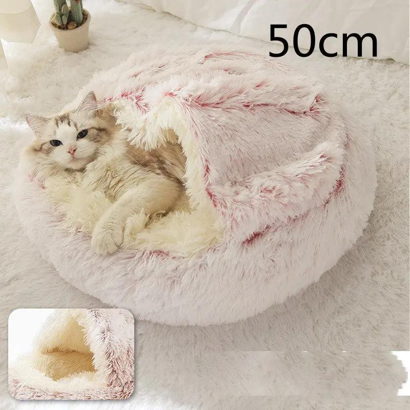 2 In 1 Dog And Cat Bed Pet Winter Bed Round Plush Warm Bed H | Other My Store