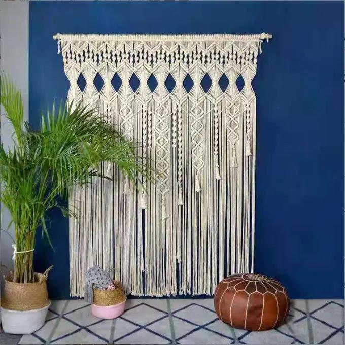 Perforated Nordic Woven Shading Light Tassel Curtain - Room Divider - AllvueCo