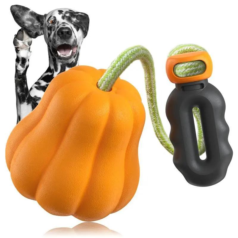 PROKEl Indestructible Dog Rope Fetch Toy – Interactive Tug-of-War & Chew Toy for Medium & Large Breeds – Halloween Pumpkin - AllvueCo