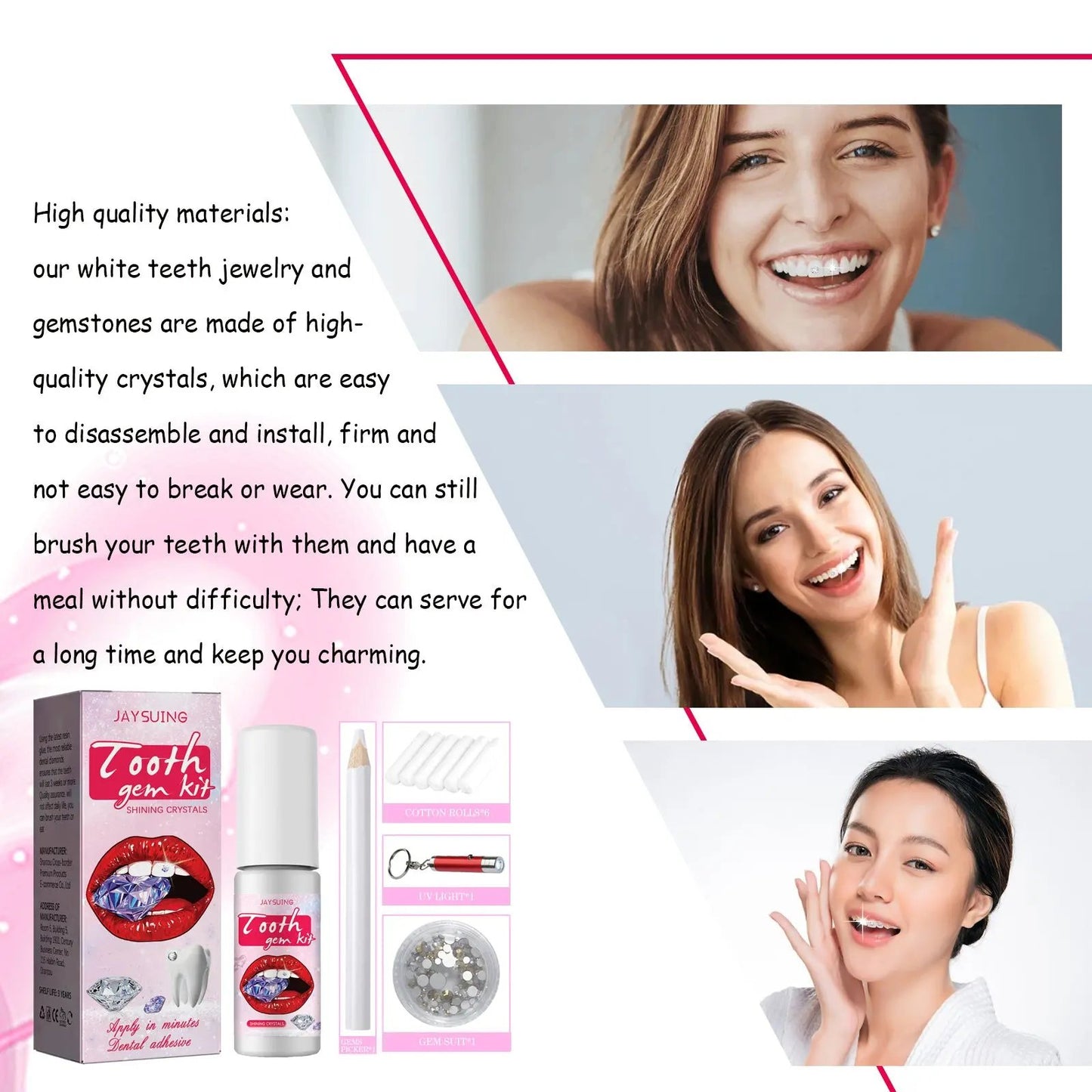 Jaysuing Tooth Gem Kit β Easy-to-Apply & Removable Dental Jewelry for a Sparkling Smile - AllvueCo