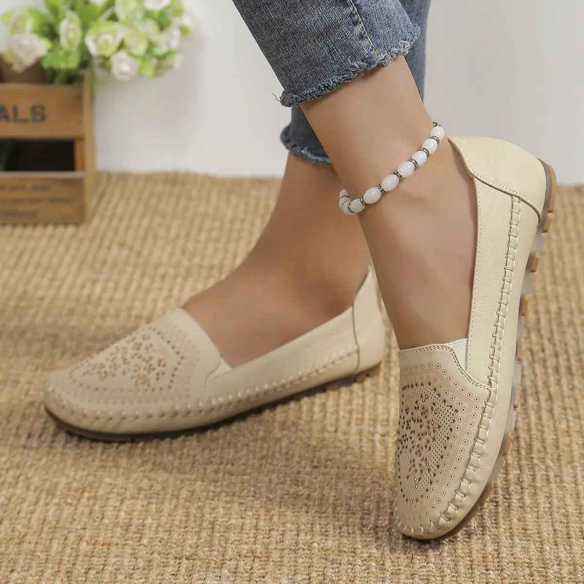 Handmade Casual Women's Shoes - Gommino Solid Color Casual Footwear