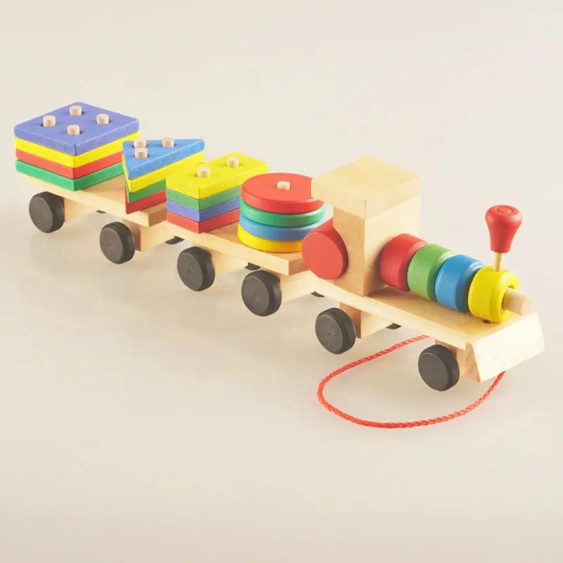 Wooden Three-Section Train β Educational Pull Toy for Toddlers AllvueCo