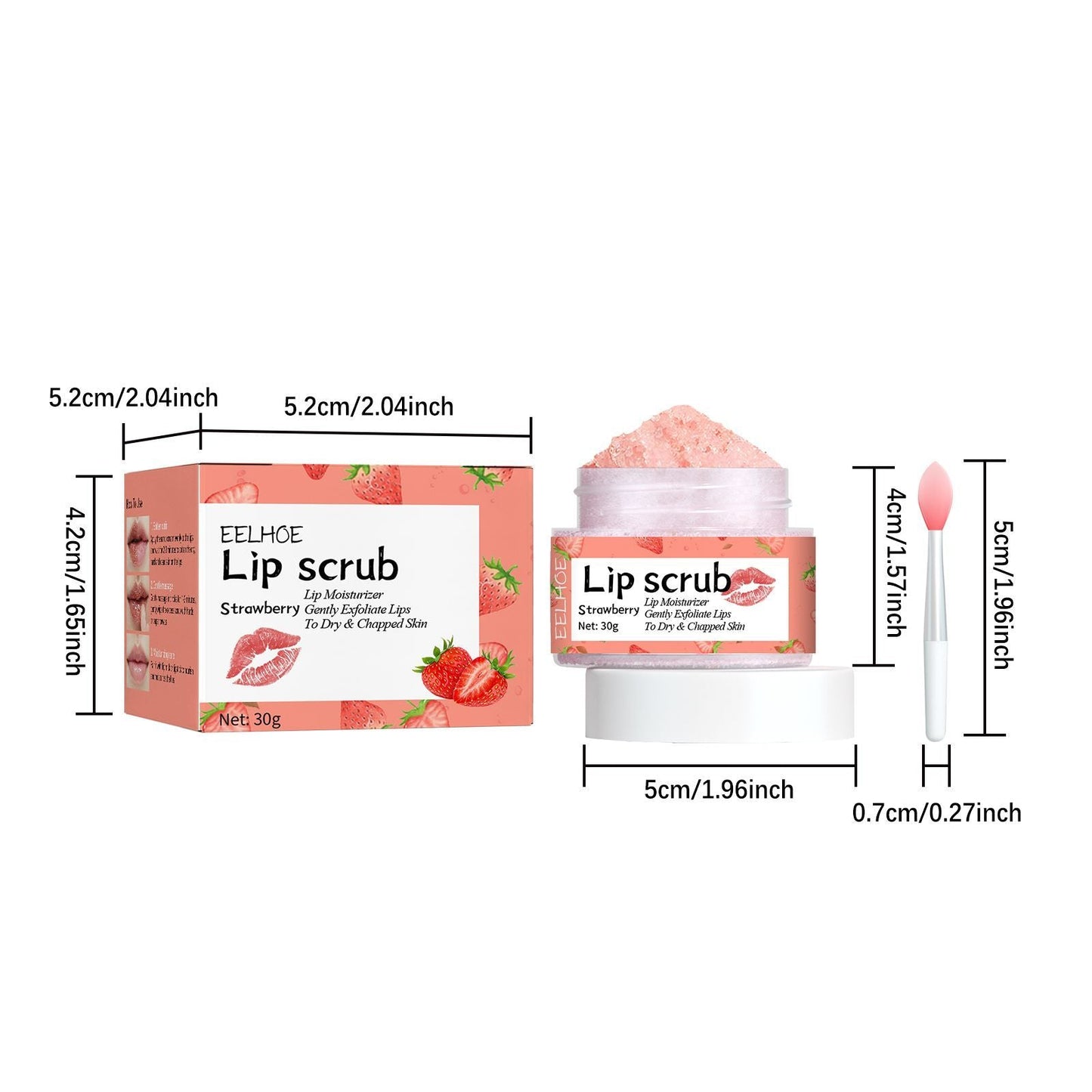 EELHOE Peach Lip Scrub β Exfoliating & Moisturizing Lip Care with Jojoba, Avocado & Coconut Oil - AllvueCo