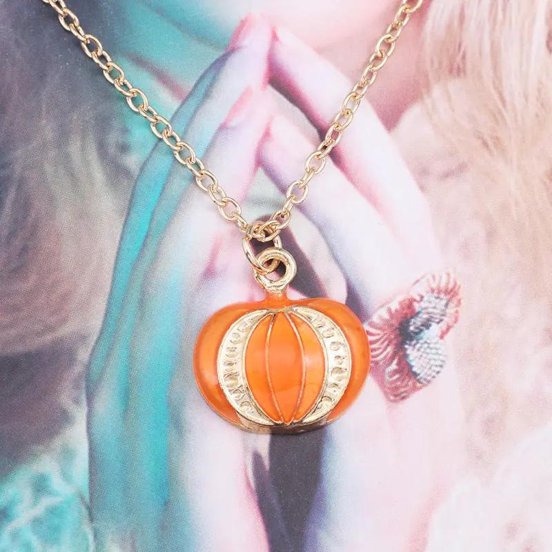 Halloween Oil Drop Pumpkin Cat Necklace Creative Clavicle Ch | Jewelry & Accessories - AllvueCo