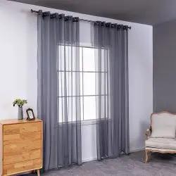 Modern Pure Color Cotton and Linen Window Screen - Stylish Design - AllvueCo