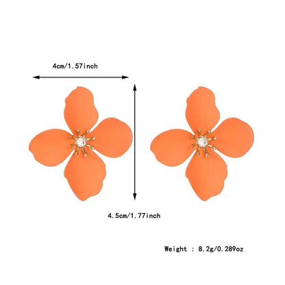 Colorful Flower Stud Earrings for European and American Summer - Stylish Jewelry & Accessories