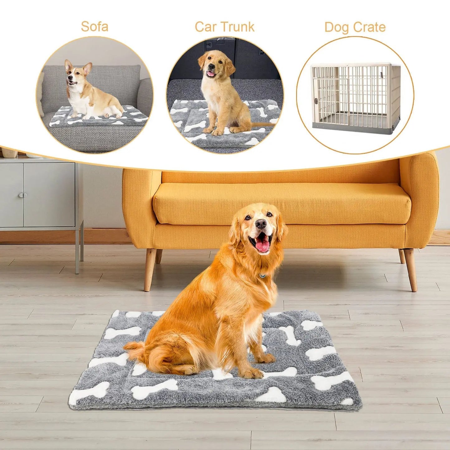 Self-Warming Cat Bed Mat and Washable Dog Crate Mat - AllvueCo
