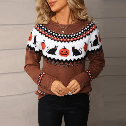 Women's Oversized Knit Christmas Sweater - Cozy Holiday Apparel - AllvueCo
