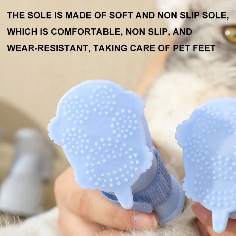 Dog Rain Boots 4pcs Waterproof Silicone Non-Slip Footwear - AllvueCo