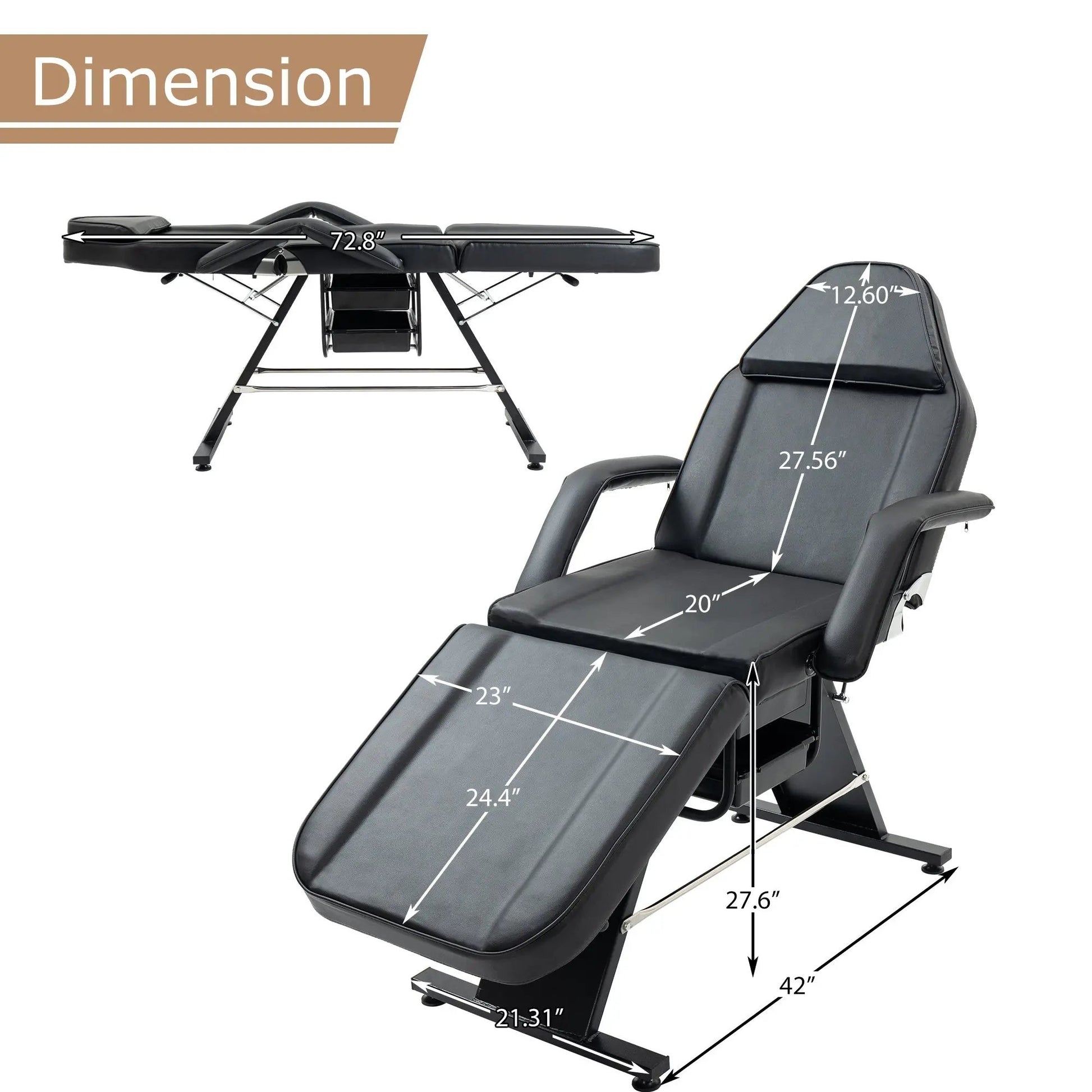 Metal Massage Salon Tattoo Chair – Adjustable Professional Spa, Massage & Tattoo Chair - AllvueCo