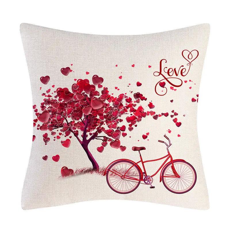 Valentine's Day Linen Pillowcase - Holiday Gift for Home Decor - AllvueCo