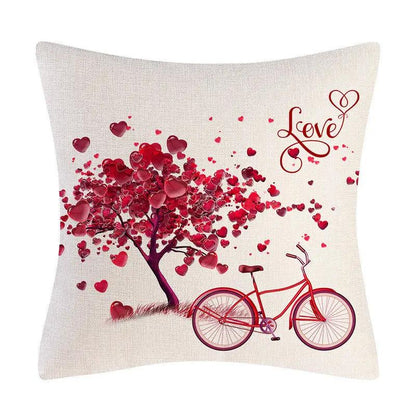 Valentine's Day Linen Pillowcase - Holiday Gift for Home Decor - AllvueCo