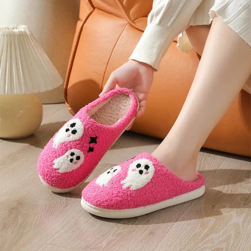 Halloween Cartoon Ghost Cotton Slippers for Women - Indoor Slippers - AllvueCo