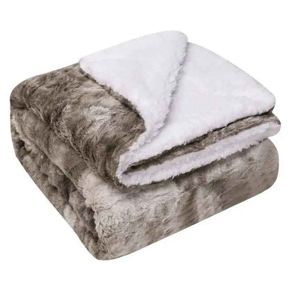 Thickened Flannel Lamb Wool Blanket - Cozy Double Leisure Blanket