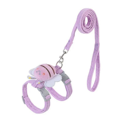 Cat Harness Leash Set with Cute Bee Plaid - Adjustable Escape Proof - AllvueCo