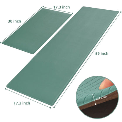 Non-Slip Waterproof Kitchen Floor Mat Set – 2-Piece Easy-to-Clean Anti-Fatigue Rugs for Home - AllvueCo