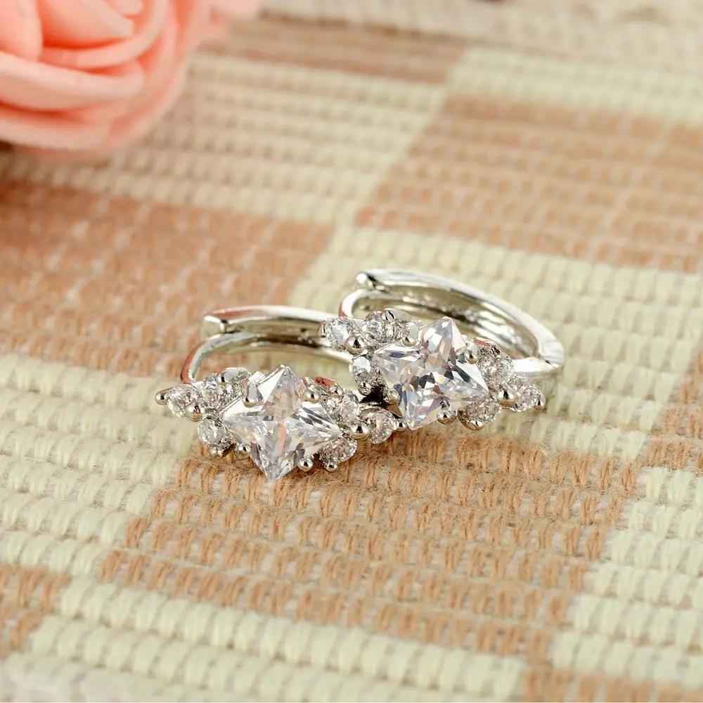 Personalized Zircon Earrings in a Stylish Square Design