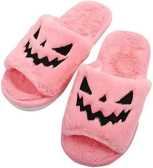 Halloween Warm Slippers for Women - Cute and Cozy Winter Home Shoes
