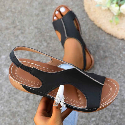 Summer Wedge Sandals for Women with Elastic Band Design