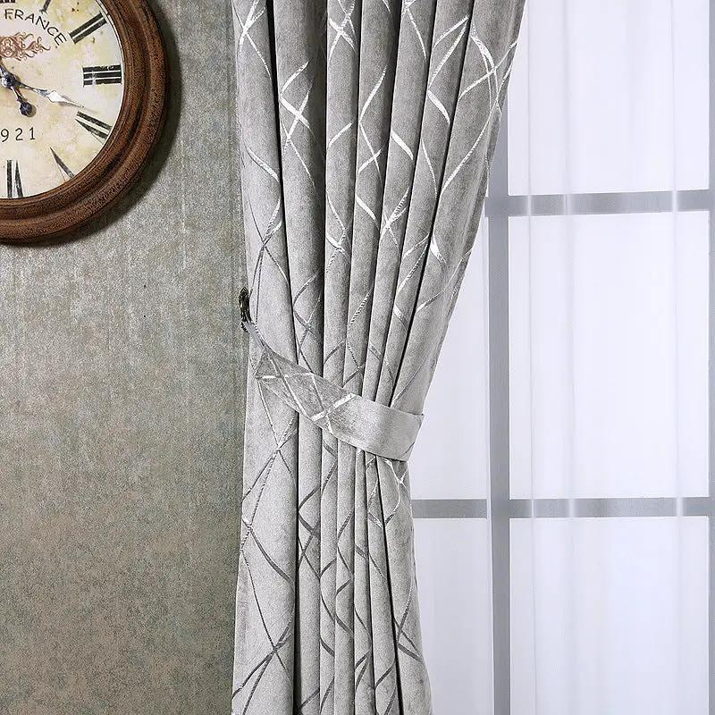 Solid Color Modern Chenille Blackout Curtains for Living Room - AllvueCo