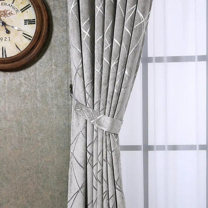 Solid Color Modern Chenille Blackout Curtains for Living Room - AllvueCo