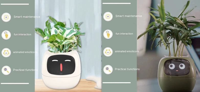 Smart Planter with AI Sensors – Interactive Plant Care with 49+ Expressions & Real-Time Monitoring AllvueCo