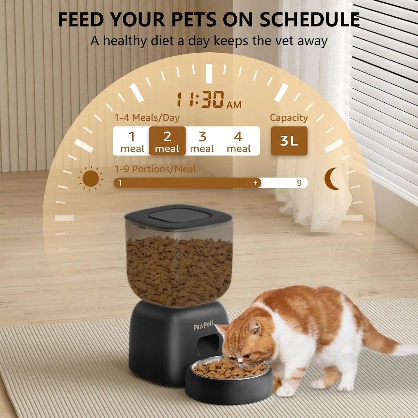 Smart Cat Feeding System – Dual Power Automatic Cat Feeder & Water Dispenser - AllvueCo