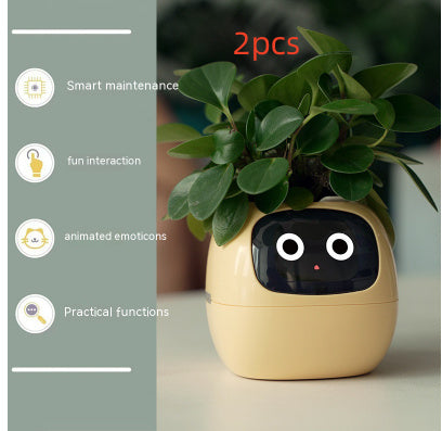 Smart Planter with AI Sensors – Interactive Plant Care with 49+ Expressions & Real-Time Monitoring AllvueCo