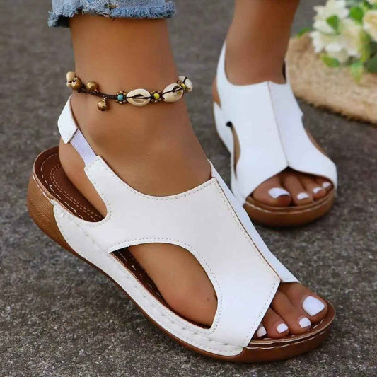 Summer Wedge Sandals for Women with Elastic Band Design