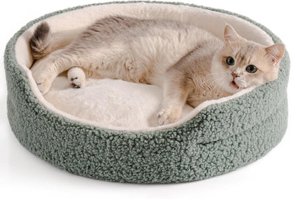 Mewoo Orthopedic Pet Bed – 23x23x7" Round Plush Bed for Cats & Small Dogs | Washable Cover & Non-Slip Bottom - AllvueCo