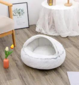 2 In 1 Dog And Cat Bed Pet Winter Bed Round Plush Warm Bed H | Other My Store