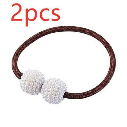Magnetic Curtain Tiebacks with Pearl Beads - Elegant Home Decor - AllvueCo