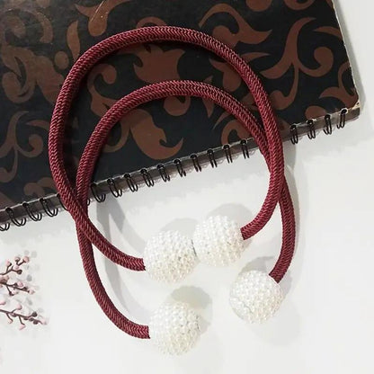 Magnetic Curtain Tiebacks with Pearl Beads - Elegant Home Decor - AllvueCo