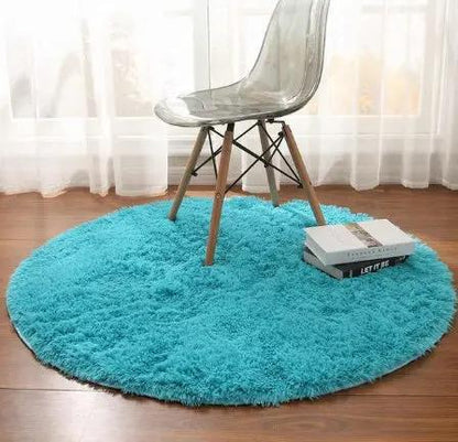 Fluffy Round Rug Carpets for Living Room Decor - Faux Fur Area Rug - AllvueCo