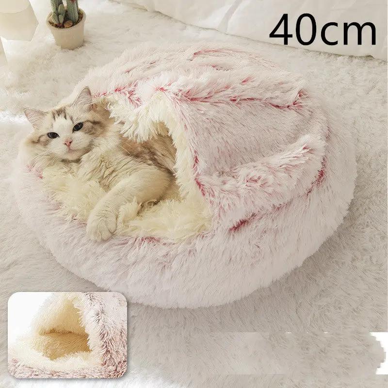 2 In 1 Dog And Cat Bed Pet Winter Bed Round Plush Warm Bed H | Other My Store