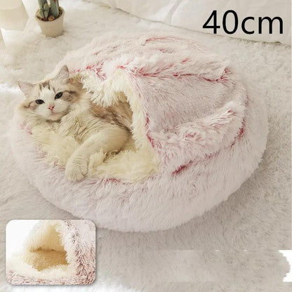 2 In 1 Dog And Cat Bed Pet Winter Bed Round Plush Warm Bed H | Other My Store