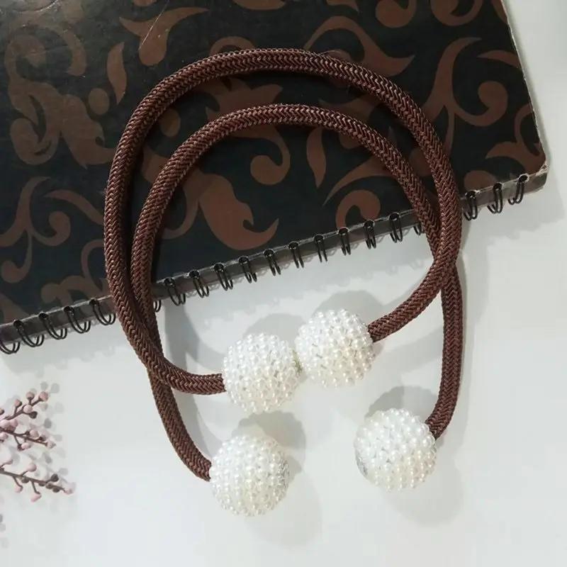 Magnetic Curtain Tiebacks with Pearl Beads - Elegant Home Decor - AllvueCo