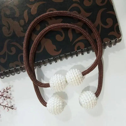 Magnetic Curtain Tiebacks with Pearl Beads - Elegant Home Decor - AllvueCo