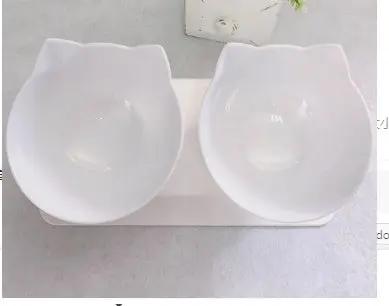 Non Slip Double Cat Bowl with Raised Stand for Pet Feeding - AllvueCo