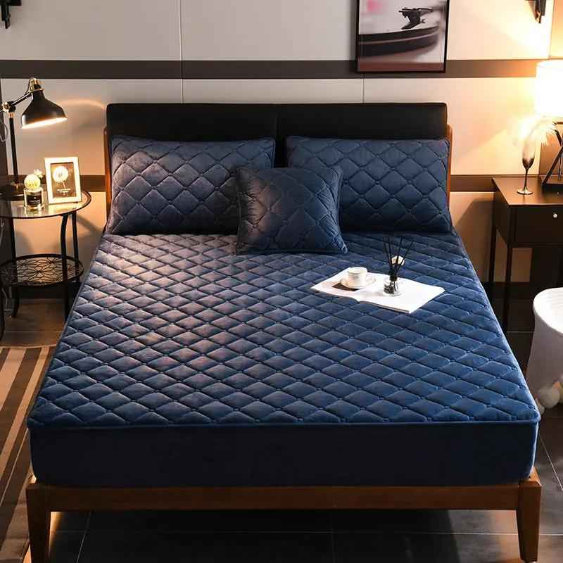 Crystal Fleece Bed Cover - Stylish and Functional Padded Bedding
