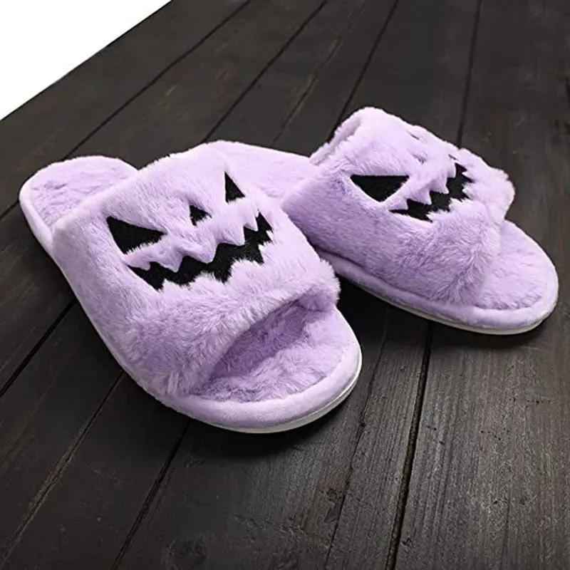 Halloween Warm Slippers for Women - Cute and Cozy Winter Home Shoes