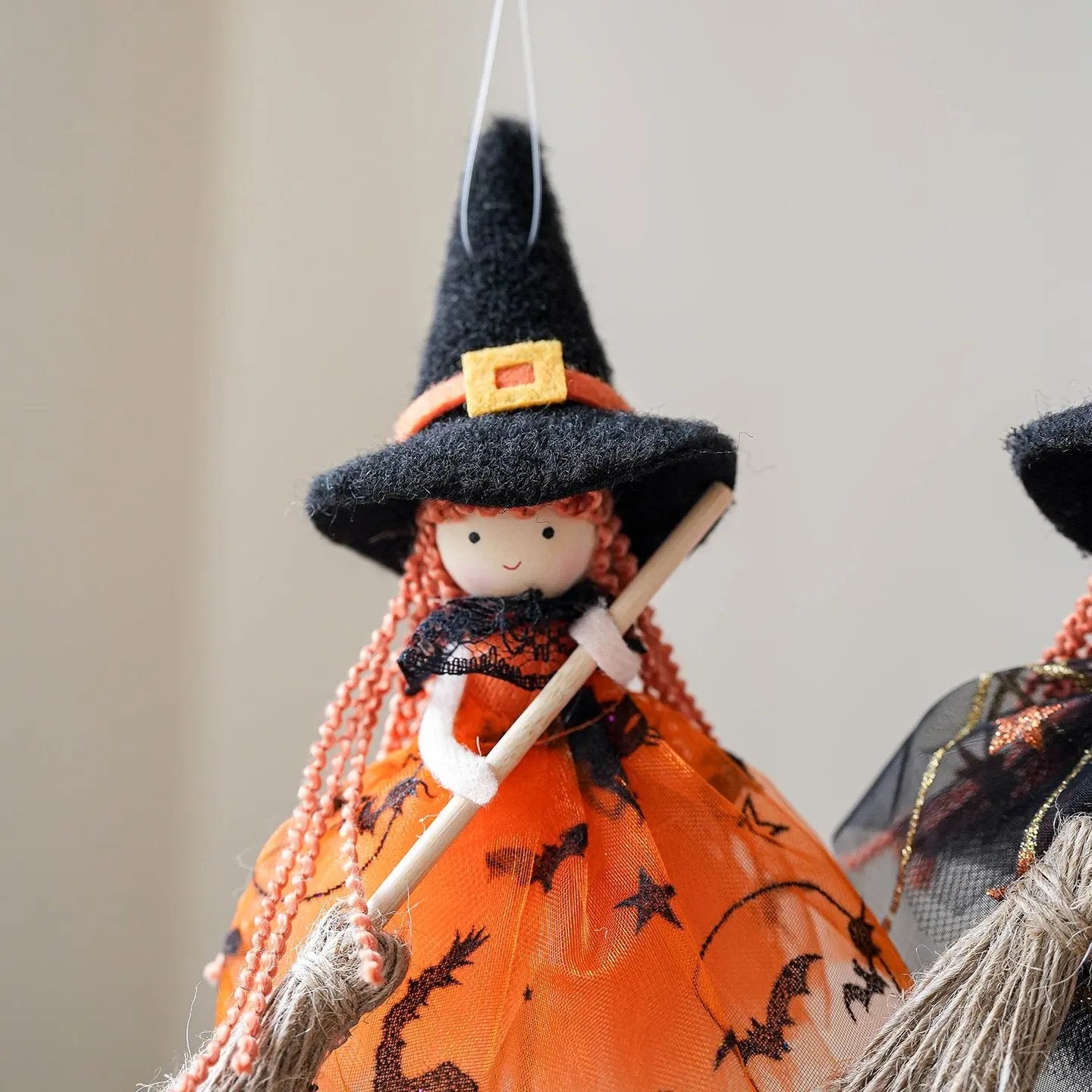 Halloween Mesh Broom Girl Angel Christmas Tree Pendant - AllvueCo